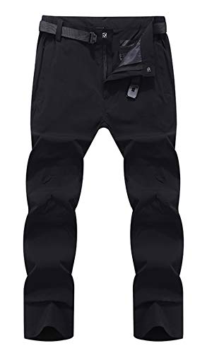Geval Pantalones para Hombre Senderismo montañismo Deportes y Aire Libre protección Frente al Viento Secado rápido XL Negro