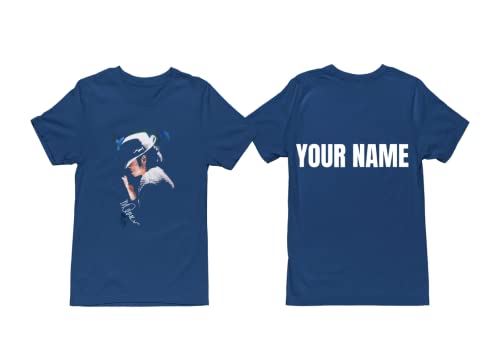 VINTRO Michael Jackson - Camiseta para niños, camiseta personalizada de Michael Jackson, regalos de cumpleaños para niños, azul marino, 5-6 Años