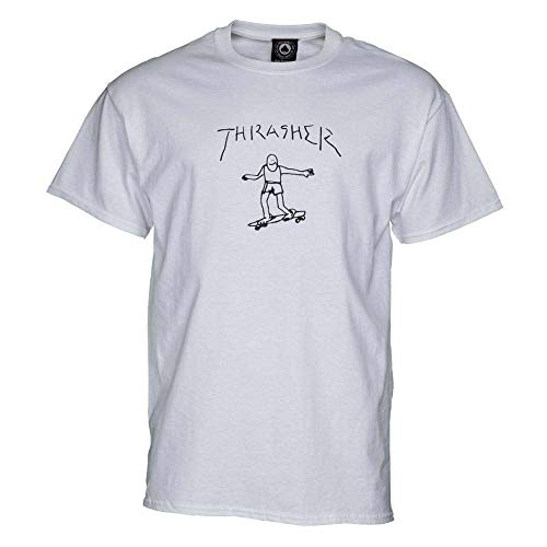 THRASHER Gonz (White) Camiseta Hombre, Blanco, S